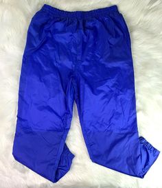 Some spots stated in photo PHOTOS MAY BE BRIGHTER IN PICTURE THEN IN PERSON DO TO PHOTO LIGHTING PLEASE SEE PHOTOS FOR DETAILS & MEASUREMENTS FOR EXACT FIT USE ZOOM SHIPPED PROMPTLY 💨  #C132 Blue Pants With Elastic Waistband For Outdoor Activities, Blue Winter Sports Pants, Blue Stretch Pants For Outdoor, Blue Outdoor Pants For Spring, Blue Pants For Winter Sports, Blue Nylon Pants For Spring, Track Pants Mens, Track Pant, Photo Lighting