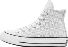 White High-top Custom Fade-resistant Sneakers, White Low-top Custom Sneakers With Fade Resistance, White High-top Sneakers With Perforations For Running, White Custom Sneakers With Perforated Toe Box For Sports, Converse Sneakers With Perforated Toe Box For Sports, White Fade-resistant Mid-top Sneakers, Sporty White Converse Sneakers, Converse Sneakers With White Sole For Sports, White Custom Sneakers With Perforations For Running