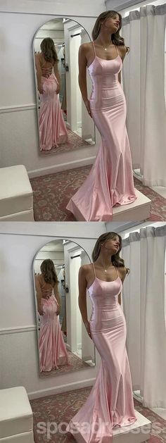 Sexy Pink Mermaid Spaghetti Straps Maxi Long Party Prom Dresses,Evenin – SposaDresses Pink Dresses Formal, Classy Prom Dress, Classy Prom, Prom Dress Inspo, Formal Prom Dresses Long, Classy Prom Dresses, Stunning Prom Dresses, Pink Mermaid, Pink Formal Dresses