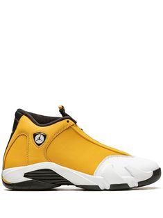 yellow/black leather signature Jumpman motif round toe front lace-up fastening ankle-length branded insole rubber sole These styles are supplied by a premium sneaker marketplace. Stocking only the most sought-after footwear, they source and curate some of the most hard to find sneakers from around the world. Custom Sports Sneakers With Contrast Sole, Sports Custom Slip-on Sneakers With Contrast Sole, Modern Yellow Lace-up Sneakers, Custom Slip-on Sneakers With Contrast Sole For Streetwear, Slip-on High-top Sneakers With Vibram Sole For Streetwear, Slip-on Leather Basketball Shoes For Streetwear, Leather Slip-on Basketball Shoes For Streetwear, Custom Leather Slip-on Sneakers With Boost Midsole, Modern Jordan Leather Shoes With Rubber Sole