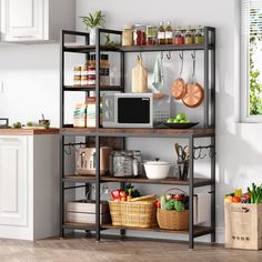 Kitchen Baker's Rack, 5-Tier Utility Storage Shelf with Hutch Tribesigns Kitchen Bakers Rack, Baker's Rack, Microwave Stand, Kitchen Utility, Utility Shelves, Kitchen Storage Shelves, Bakers Rack, Utility Storage, Kitchen Utilities