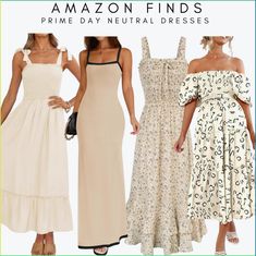 Pretty Amazon Dresses, Amazon Clothing Finds, Neutral Dresses, Dress Amazon, Amazon Must Haves, Amazon Dresses, Find Amazon, Amazon Clothes, Amazon Prime Day