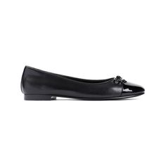 The Tory Burch bow ballet flats are a sophisticated choice for casual outings or elegant events. Crafted from luxurious nappa leather, these slip-on shoes showcase a glossy patent toe and a charming bow on top for added flair.

- Soft nappa leather upper  
- Patent calf leather toe  
- Slip-on style with flat design Leather Ballet Shoes, Tory Burch Ballet Flats, Leather Bow, Black Ballet Flats, Blue Flats, Womens Ballet Flats, Tory Burch Flats, Leather Bows, Leather Ballet Flats