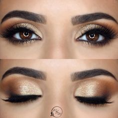 Bronze Eye Makeup, Wedding Eyes, Gold Makeup Looks, Wedding Hairstyles And Makeup, Wedding Eye Makeup, Glam Wedding Makeup, Wedding Makeup For Brown Eyes, Gold Eye Makeup, Formal Makeup