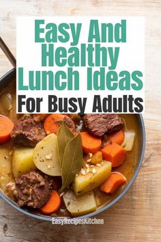 Discover easy and healthy lunch ideas for busy adults! �🥗🍴 These nutritious meals are quick to prepare and perfect for fueling your day. Whether you're at work or at home, stay energized with these delicious options. #HealthyLunch #EasyMeals