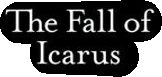 the logo for the fall of icarus, which is black with white lettering