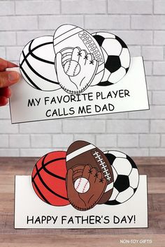 father's day cards with sports balls on them