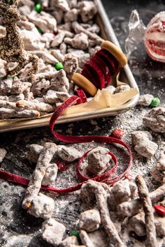 there is a shoe that has been made out of rocks and other things on the table