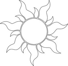 the outline of a sun with four rays