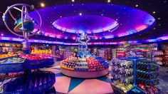 the inside of a toy store filled with lots of toys