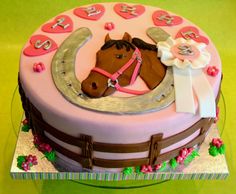 a birthday cake with a horse on it