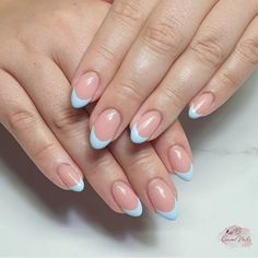 60 Blue French Tip Nail Art Inspirations for Brides Light Blue French Tips