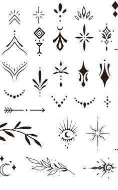 an assortment of different tattoo designs