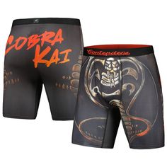 Grab your gear and adapt and grow as a fighter with these Cobra Kai New School boxer briefs from Contenders Clothing. They feature stunning graphics celebrating the lore of Cobra Kai. This pair of boxers is constructed with breathe easy fabric and will not ride up, giving you comfort and stability while you're out and about. Fitted Black Boxer Briefs With Graphic Print, Breathe Easy, New School, Out And About, Boxer Briefs, Briefs, Tv Shows, Fashion Outfits, Tv