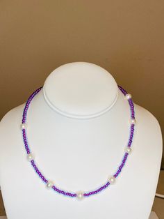 .Seed Beads are Purple and Blue Rice Freshwater Pearls Choose the length below Yellow Flower Necklace, Blue Rice, Funky Necklace, Seed Bead Choker, Fish Jewelry, Y2k Necklace, Fish Necklace, Bead Choker, Freshwater Pearl Necklace