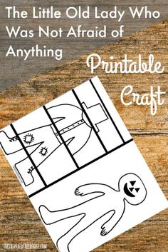 the little old lady who was not afraid of anything printable craft is featured on a wooden table