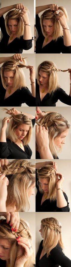 Cascade Braids for Medium-Length Hair + tons of other hair ideas! Braids For Medium Length Hair, Hair Romance, Fishtail Braid, Awesome Hair, Hair Tutorials Easy, Easy Braids, Trendy Hair, Braided Hairstyles Easy