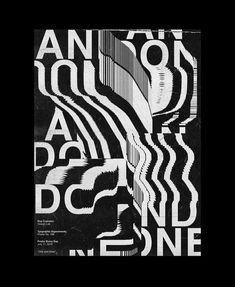 black and white poster with an abstract design