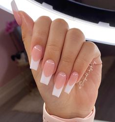 Acrylic Nails French Tip, Acrylic Nails French, Nails French Tip, Hacks Beauty, Smink Inspiration, Cute Acrylic Nail Designs