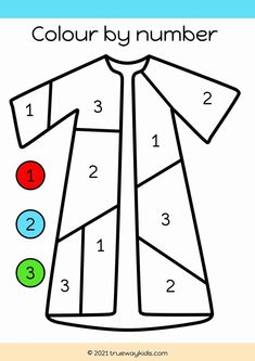 the color by number dress is shown with numbers on it