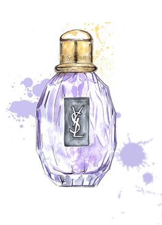 an illustration of a purple bottle with a gold top