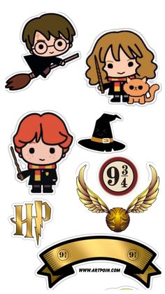 harry potter stickers are shown here