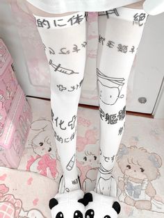 The price is for a pair of socks only, others are not included. Cute White Socks With Letter Print, Cute Spring Hosiery, White Thigh High Socks For Summer, White Thigh-high Socks For Summer, Cute White Thigh High Stockings, Harajuku Style White Thigh High Stockings, White Harajuku Thigh-high Stockings, Fitted White Harajuku Socks, Fun White Socks For Summer