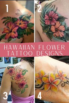 Hawaiian Flower Tattoo, Hawaii Flower Tattoos, Hawaiian Tattoo Meanings, Plumeria Flower Tattoos, Tropical Flower Tattoos, Hawaiian Flower Tattoos, Bracelet Tattoos, Plumeria Tattoo, Hibiscus Flower Tattoos