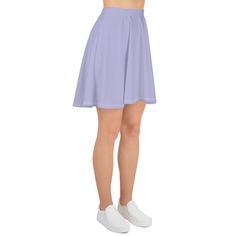 Lavender midi skirt | above the belly button 💜 This cute pastel purple skater skirt is perfectly on-trend! 🐟 6% of profits go to protecting our oceans 🎉 FREE US SHIPPING & Reduced Worldwide Shipping This lavender skirt for women is this special (why the $48): ✄ Handmade ♕ Premium Quality ❀ Eco Ink Print ☺ Ethical Manufacturing ✔ Supports a good cause (the ocean!) and.... ➳ Fade resistant ➳ Not see-through ➳ Sweat-wicking ➳ Durable Matching Crop Top: https://www.etsy.com/listing/688388032/ Purple Flared Skirt For Summer, Summer Purple Flared Skirt Bottoms, Purple Pleated Mini Tennis Skirt, Purple Lined Mini Tennis Skirt, Purple Flared Mini Skirt For Summer, Purple Pleated Skirted Skort, Summer Purple Lined Tennis Skirt, Casual Purple Pleated Tennis Skirt, Purple Pleated Short Skirt