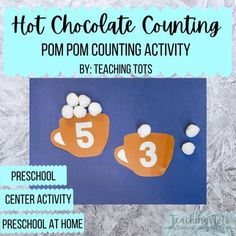 hot chocolate counting pom pom counting activity