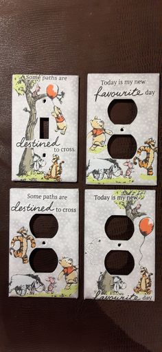 four winnie the pooh light switch plates