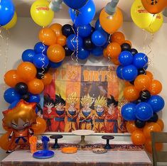 Dragonball birthday decoration Dragon Ball Super Birthday Party, Dragon Ball Z 1st Birthday Party, Dbz Birthday Party Ideas, Dragon Ball Z Room Ideas, Dragon Ball Z Birthday Party Decorations