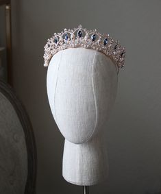 Rose Gold Tiara, Royal Ball, Crystal Bridal Tiaras, Silver Tiara, Beautiful Tiaras, Gold Tiara, Diamond Tiara, Blue Accent, Real Jewelry