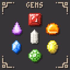 an old school pixel art style game with different colors and shapes on the screen, including eggs