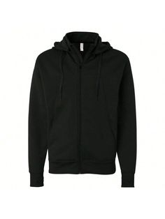 Negro  Collar  Tela   Embellished No-Elástico Cotton Techwear Hooded Jacket For Sports, Techwear Cotton Hooded Jacket For Sports, Black Hooded Gym Jacket, Black Hooded Jacket For The Gym, Black Hooded Winter Jacket For Gym, Black Winter Hooded Jacket For Gym, Black Fleece Techwear Jacket, Functional Black Hoodie With Double-lined Hood, Black Fleece Track Jacket For Outdoor