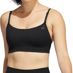 Adidas Women's Studio Light Support Better Level Bra, Black Size Small Dd New Without Tags Let Everything Go When You Step On The Mat. It's Just You And Your Breath And This Adidas Yoga Sports Bra To Help You Stay Grounded In The Moment. Super-Soft Adisoft Molds To Your Body And Feels Like A Second Skin. Adjustable Straps Lets You Customize The Fit Just How You Want, Keeping Distractions As Far Away As Possible As You Fall Into The Flow. Because You're There For A Reason, And Nothing Needs To Ge Sports Bra With Removable Pads In Black, Black Sports Bra With Medium Support Straps, Fitted Black Sports Bra With Adjustable Straps, Black Bra With Adjustable Straps And Medium Support, Athleisure Bra With Removable Pads, Black Yoga Top With Adjustable Straps, Black Gym Tops With Adjustable Straps, Black Yoga Tops With Adjustable Straps, Black Tops With Adjustable Straps For Gym