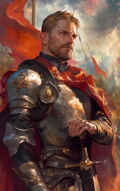 Knight Fantasy Art Male, Knight Character Art Male, Dnd Paladin Art, Fantasy Nobleman, Fantasy Knight Art, Knight Portrait, Lord Knight, Knight Illustration, Knight Fantasy