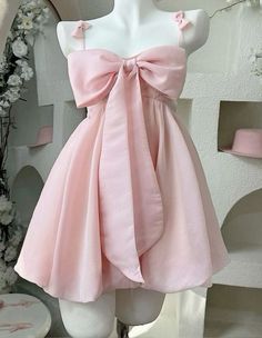 Pink Bow Hoco Dress, Valentines Dress, Tailored Clothes, Modest Dresses Casual, Looks Party, Feminine Outfit, Event Dresses, Fancy Dresses