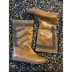 Size 38/Us 7.5. Like New Condition, Worn Once Indoors. No Flaws Whatsoever. Smoke-Free Home. House Of Harlow 1960 Willa Boots Caramel Leather Studded Beaded Embellished Size Eu38 Like-New Condition Brown Leather Boots Embellished With Ornate Studs, Stitching, And Beaded Trim. Pull On Fit. Soft Leather Upper, Shearling Lining, Rubber Sole. House Of Harlow 1960 Shoes Moccasins Outer Material: Leather Shearling Inner Material: Leather Sole: Rubber Embellished Brown Round Toe Boots, Brown Embellished Round Toe Boots, Brown Leather Embellished Boots, Embellished Brown Leather Boots, 1960 Shoes, House Of Harlow 1960, House Of Harlow, Home House, Beaded Trim