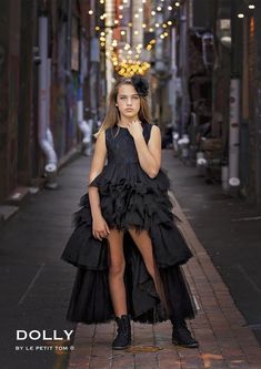 DOLLY by Le Petit Tom ® LACY DARING HIGH-LOW TUTU DRESS black Black Dress Tulle, Tulle High Low Dress, Tutu Dress Black, Princess Tutu Dresses, Frilly Dress, Girls Ball Gown, Extreme Fashion, High Fashion Makeup, Frilly Dresses