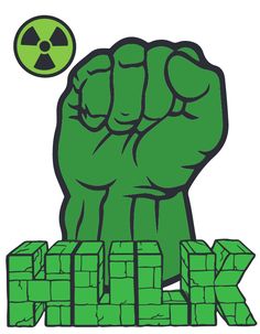 an image of a green fist with the word think below it and a radioactive symbol above it