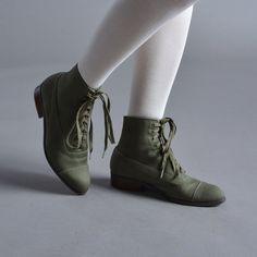 Meet Watson, the ideal Edwardian sporting boot. Based on original period examples, Watson features all-canvas uppers and linings, and a treaded rubber sole. Perfect for all-day wear, Watson is easy to break in, flexible, and extremely comfortable. Watson is fitted throughout the ankle, and has a relaxed ball-of-foot, a Oxford Boots Women's, Edwardian Shoes, Green Academia, American Duchess, Wrap Heels, Break In, Cool Sweaters, Rubber Heels, Historical Fashion