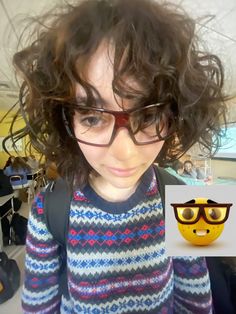 #nerd #nerdemoji #grunge #fluffyhair #sweater Fluffy Hair, Nerd Alert