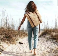 50 % OFF Straw Beach Bag With Leather Strap Straw Backpack - Etsy Hipster Backpack, French Basket, Beach Backpack, Custom Beach Bags, Boho Backpack, Eco Friendly Shopping Bags, Braided Bag, French Baskets, Handwoven Bag