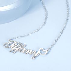 When it comes to name necklaces, name necklaces in NameNecklace official is your best choice. A wonderful way to make your name become a personalised and stylish as well as showing off your unique personality. Classic glossy design never goes out of style. "Carrie Style" stylish and classic. Custom name necklace have different chain length available 38+2+2+3cm, so it's perfect to wear alone or layered with other jewelry. The thickness of the pendant is 1mm( 0.04inches). There is always a suitabl Necklaces Name, Letter Name Necklace, Make Your Name, Rose Gold Initial, Tiny Necklace, Name Necklace Silver, Sister Jewelry, Unicorn Necklace, Name Necklaces