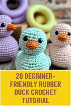 No-Sew Kawaii Duck Amigurumi Pattern Duck Patterns Free, Rubber Duck Amigurumi Free Pattern, Quick Crochet Toys Free Patterns, Easy Crochet Duck Pattern Free, Crocheted Duck Free Pattern, Crochet Duck Tutorial, Quick Crochet Toys