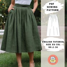 the sewing pattern for this skirt is easy to sew, and has an attached waistline