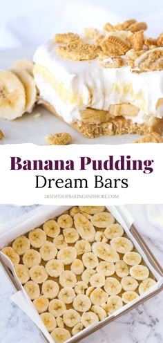 These No-Bake Banana Pudding Dream Bars take your favorite banana pudding to the next level with an Oreo layer, fresh bananas, and a sweet cream cheese layer. Pudding Bar, Dessert For Easter, Baked Bars, Banana Pudding Desserts, Banana Desserts, Banana Cream Pudding, No Bake Banana Pudding, Dream Bars, Banana Dessert Recipes