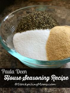 two different types of seasoning in a glass bowl