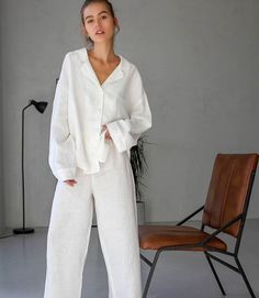 Bridesmaids Pajamas, Lounge Wear Sets, Comfy Lounge Wear, Bride Pajama, Linen Sleepwear, Pajama Style, Warm Pajamas, Womens Pajama, Loungewear Fashion